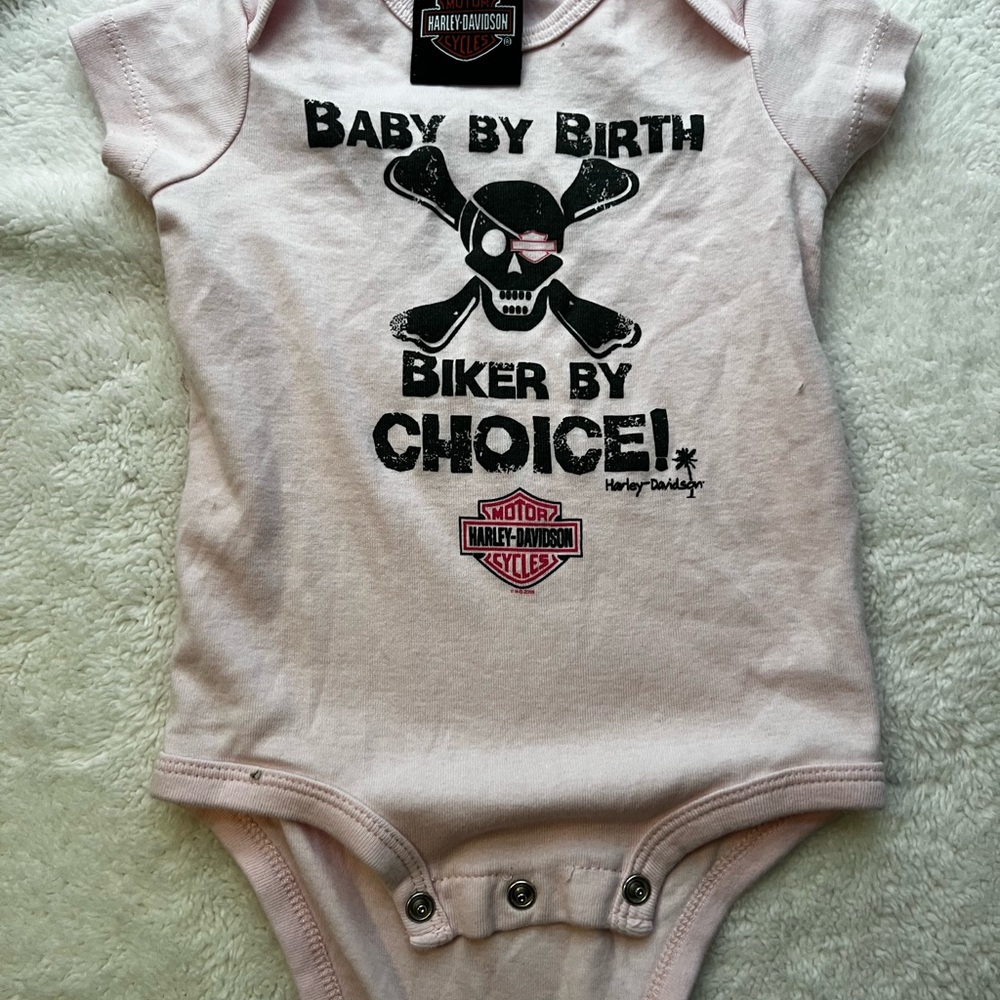 Harley-Davidson Pink Baby Bodysuit